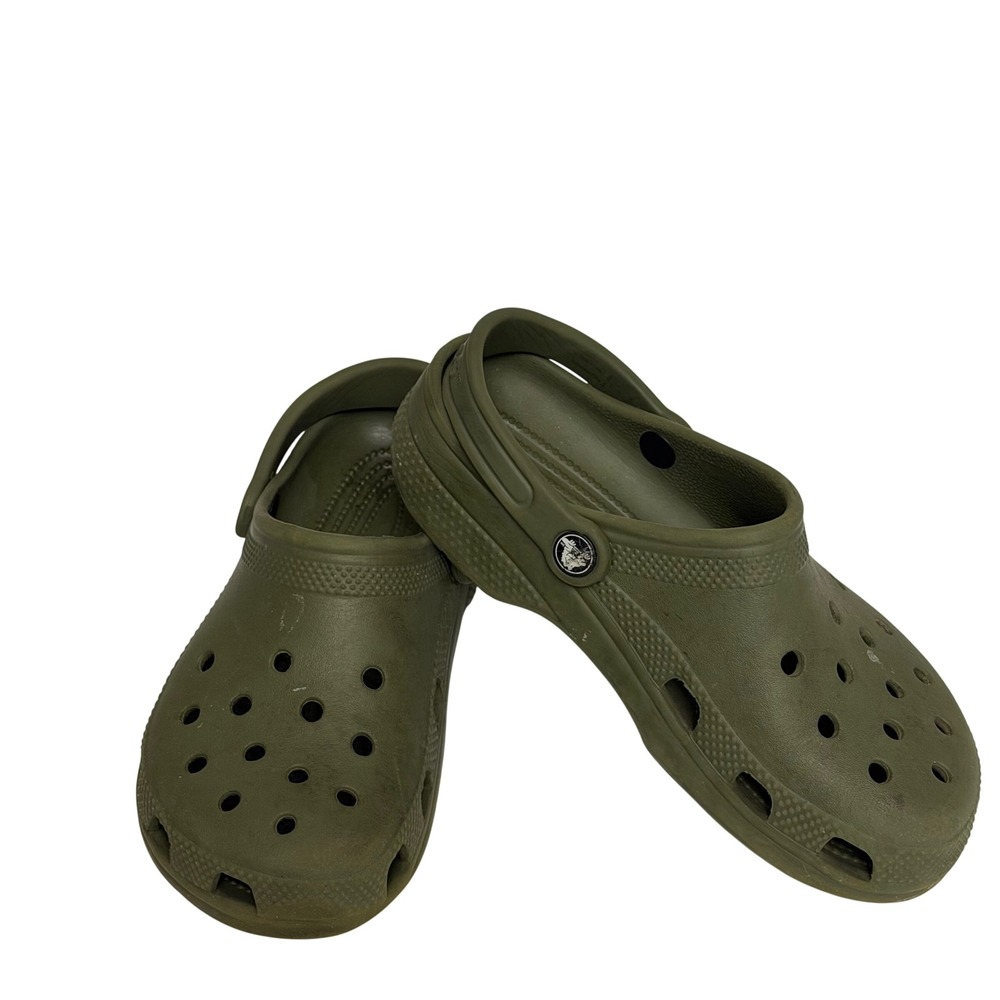 Crocs Classic Clog‎ Army Green Slip On Water Shoes Mens 5 Womens 7 J5